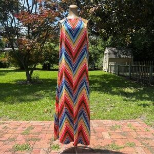 TRINA TURK Multicolor Chevron Maxi Dress